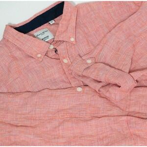 Baird Mcnutt Murano Linen Shirt Mens XL Long Button Sleeve Micro Plaid Slim Fit